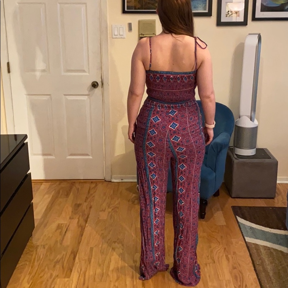Forever 21 wide leg boho romper size small - Picture 3 of 9